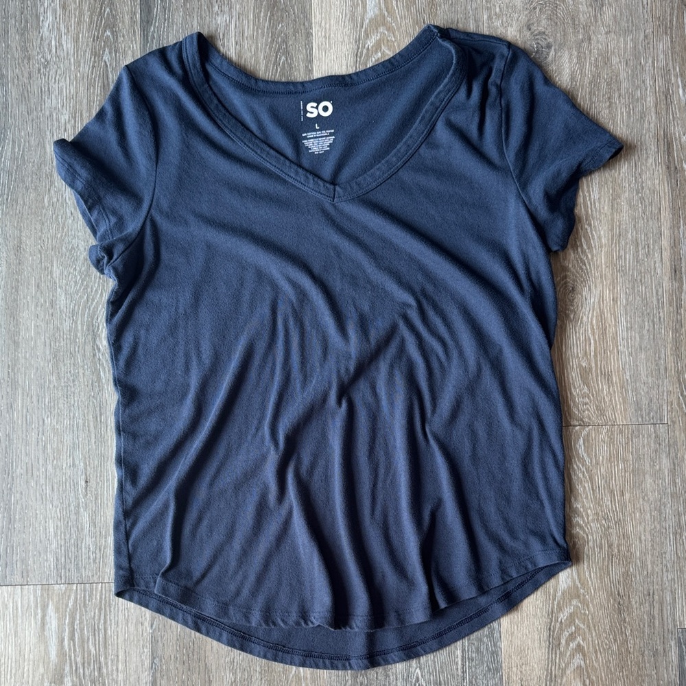 SO Navy V-Neck Short Sleeve Tee
